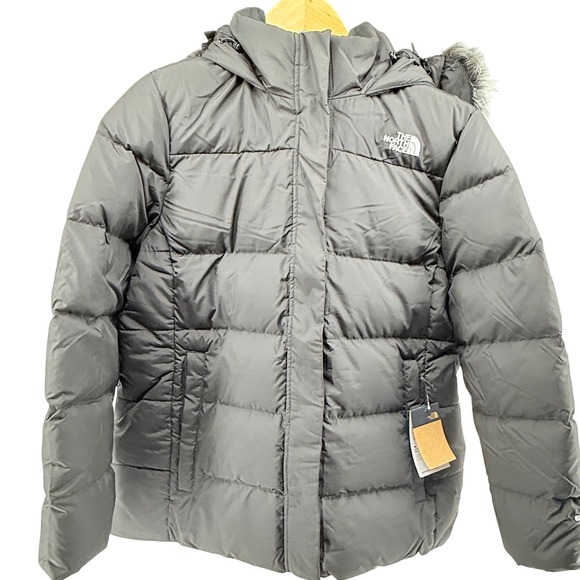 NWT The North Face Womens Gotham Jacket 3XL Black 550 Fill Down Hooded Fur Trim - Picture 1 of 13